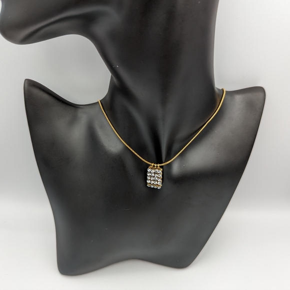 Vintage Swarovski crystals pendants signed on a gold tone Authentic - Picture 5 of 9